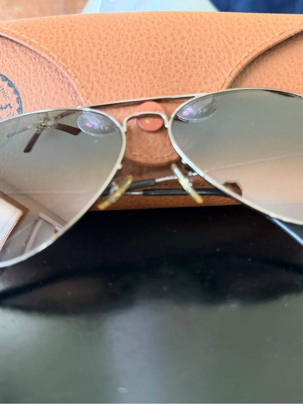 Ray-Ban Aviator Sunglasses Silver Metal Frame Gradient Lenses